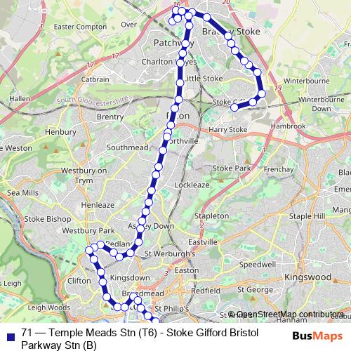 71 bus Line Map