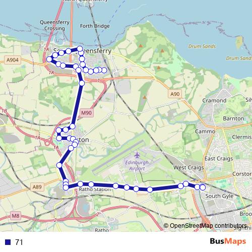 71 bus Line Map