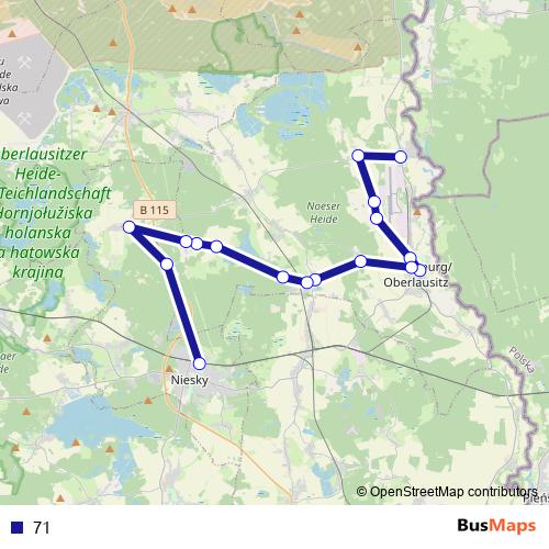 71 bus Line Map
