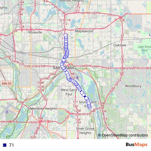 71 bus Line Map