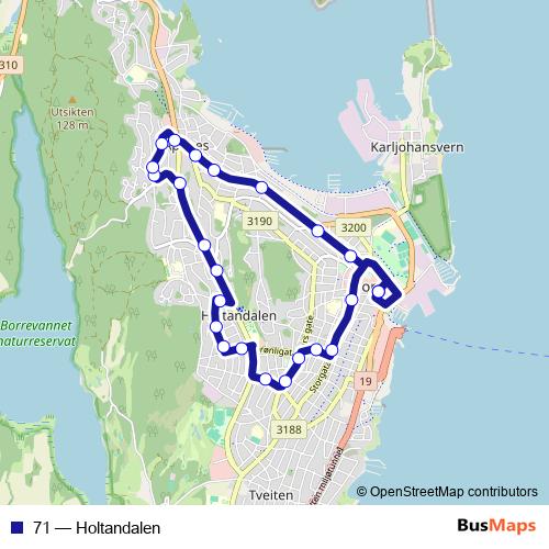 71 bus Line Map