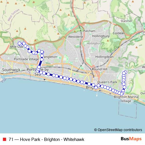 71 bus Line Map