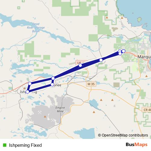 Ishpeming Fixed bus Line Map