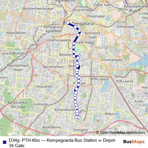 D34g- PTH-Kbs bus Line Map