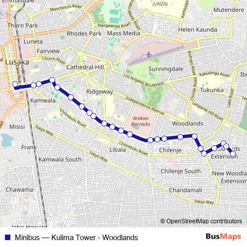 Minibus bus Line Map