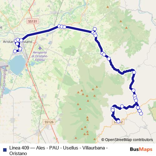 Linea 409 bus Line Map