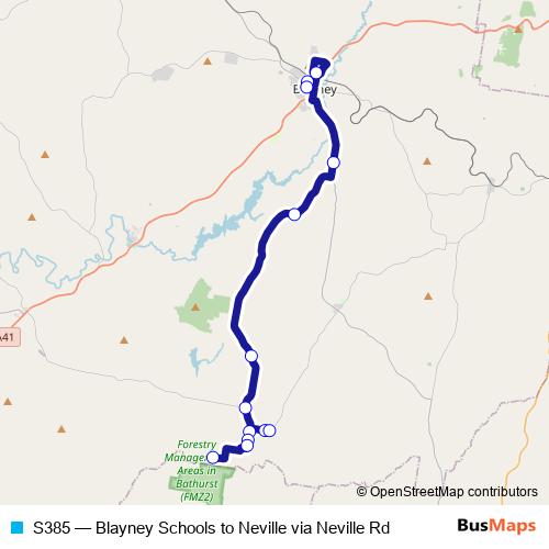 S385 bus Line Map