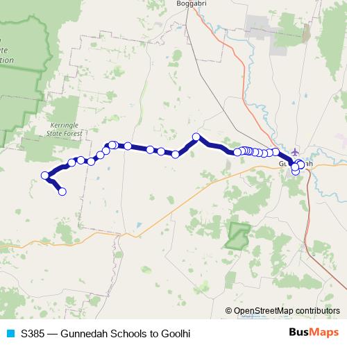 S385 bus Line Map