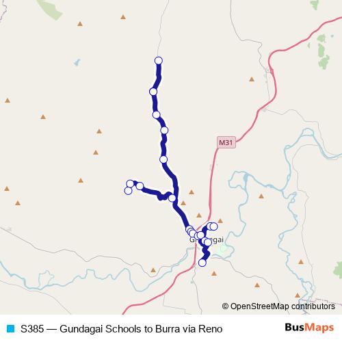 S385 bus Line Map