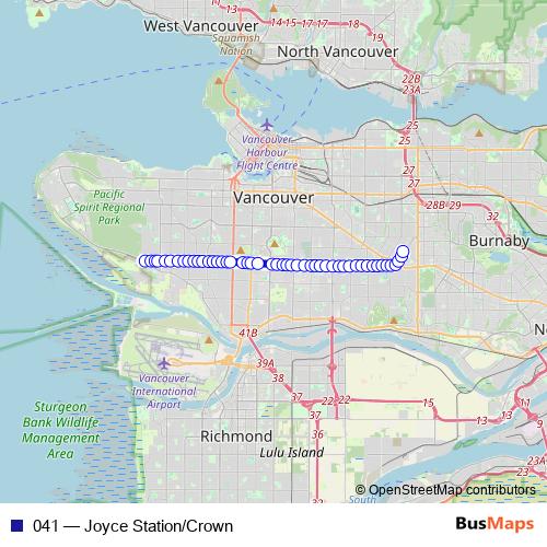 041 bus Line Map