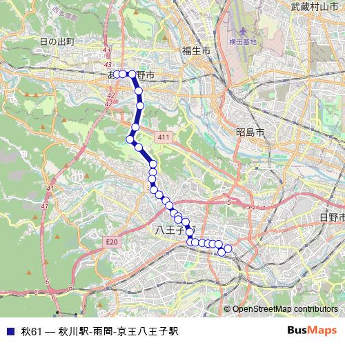 秋61 bus Line Map