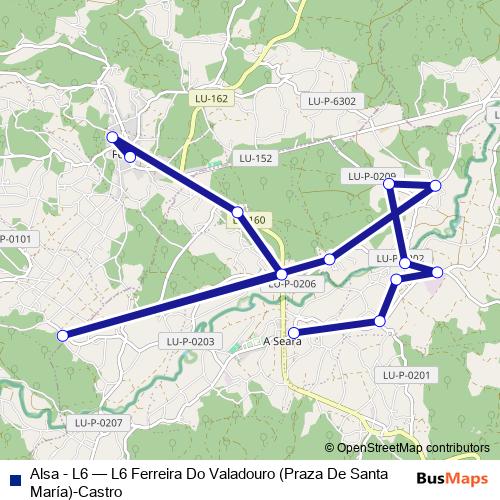 Alsa - L6 bus Line Map