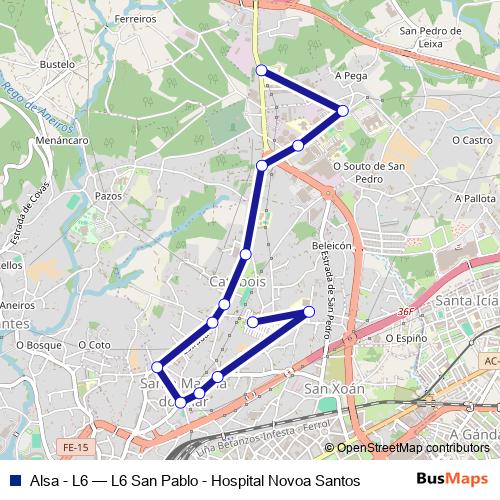Alsa - L6 bus Line Map