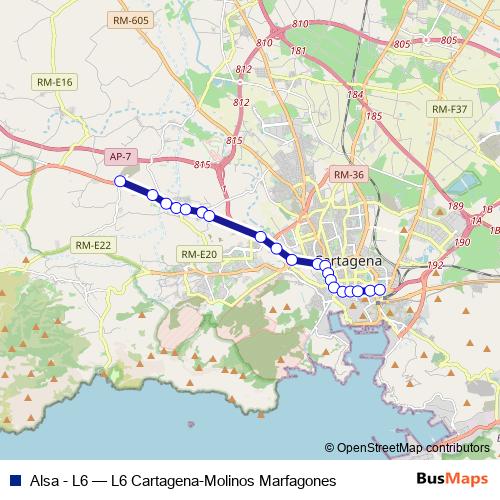 Alsa - L6 bus Line Map