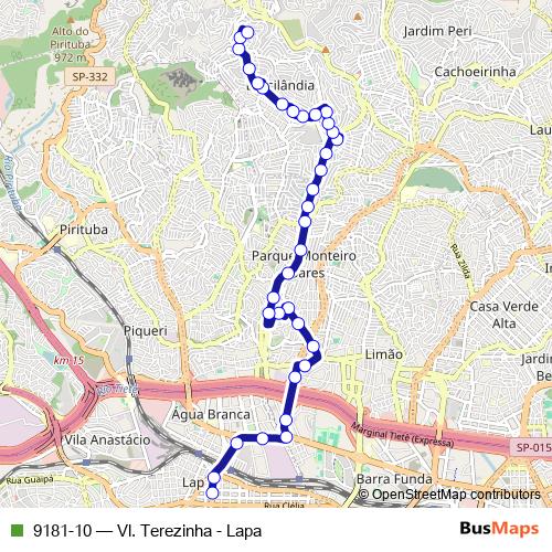 9181-10 bus Line Map