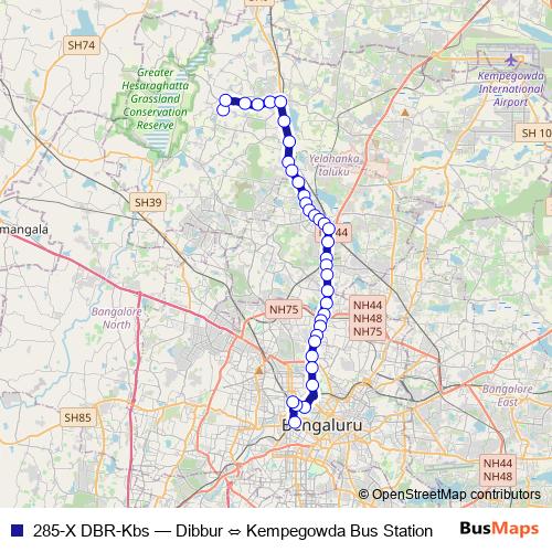 285-X DBR-Kbs bus Line Map