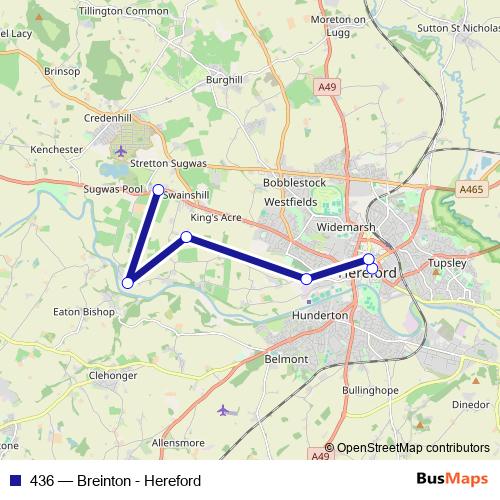 436 bus Line Map