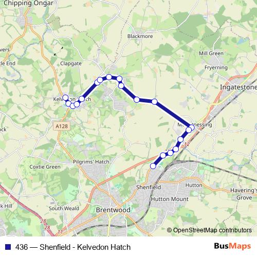 436 bus Line Map
