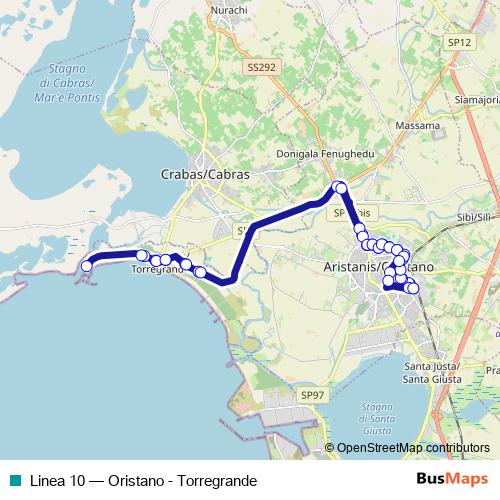 Linea 10 bus Line Map