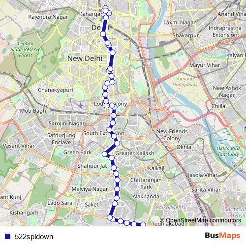 522spldown bus Line Map