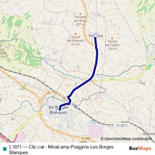 L1871 bus Line Map