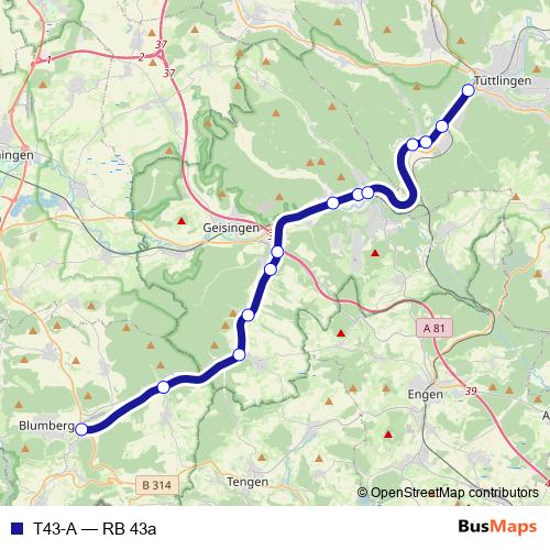 T43-A rail Line Map