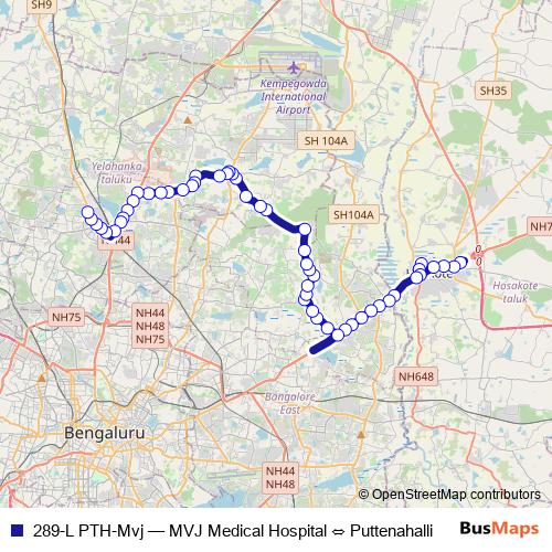 289-L PTH-Mvj bus Line Map