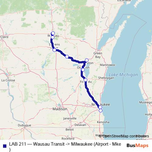 LAB 211 bus Line Map