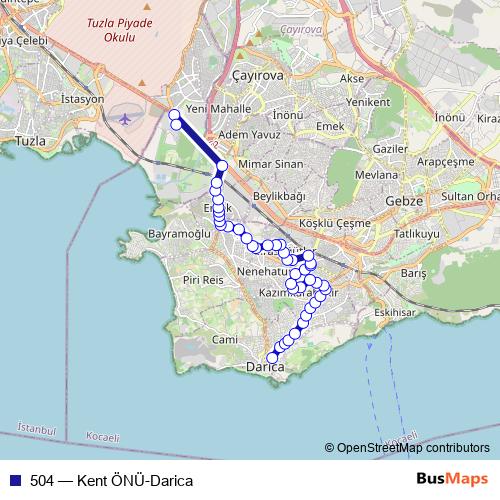 504 bus Line Map