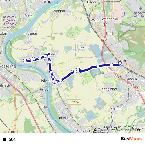 504 bus Line Map
