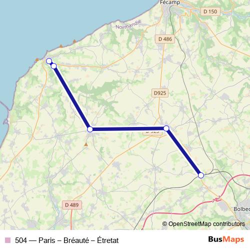 504 bus Line Map