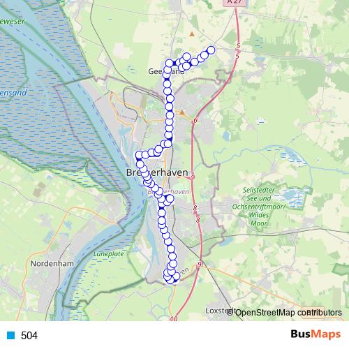 504 bus Line Map