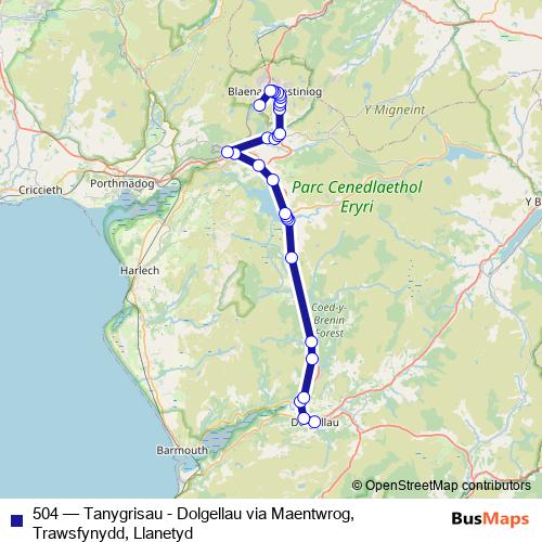 504 bus Line Map