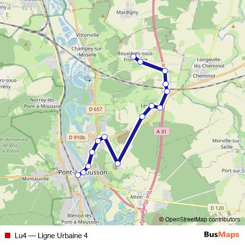 Lu4 bus Line Map