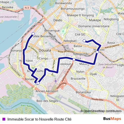 Immeuble Socar to Nouvelle Route Cité bus Line Map