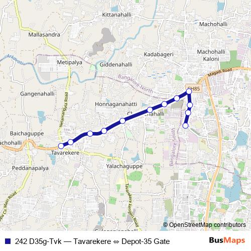 242 D35g-Tvk bus Line Map