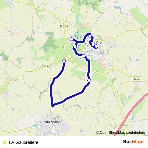 LA Gaubretiere bus Line Map