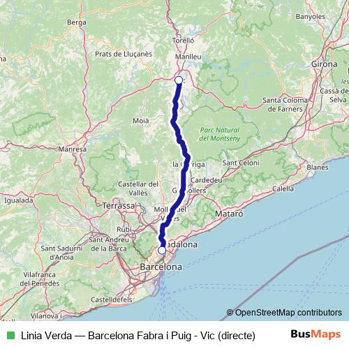 Linia Verda bus Line Map