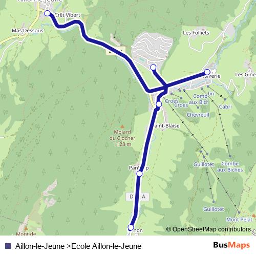 Aillon-le-Jeune>Ecole Aillon-le-Jeune bus Line Map