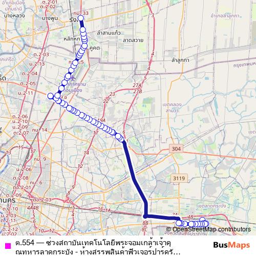 ต.554 bus Line Map