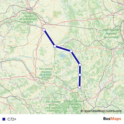 C72+ bus Line Map