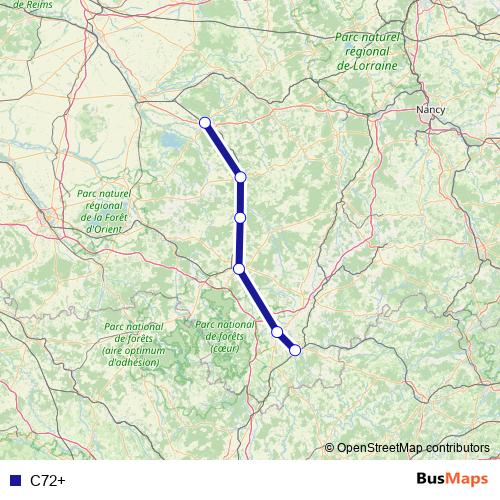 C72+ bus Line Map