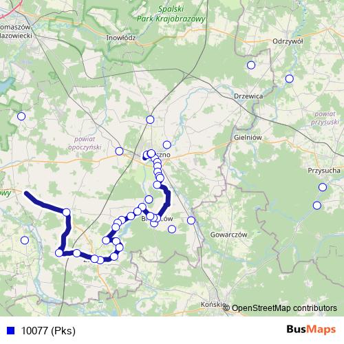 10077 (Pks) bus Line Map