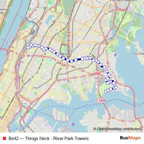 Bx42 bus Line Map