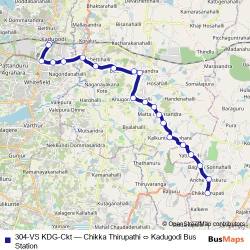 304-VS KDG-Ckt bus Line Map