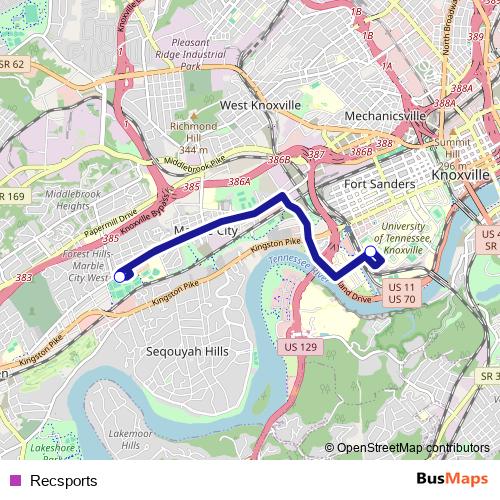 Recsports bus Line Map