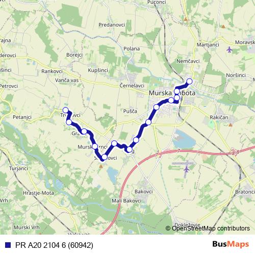 PR A20 2104 6 (60942) bus Line Map