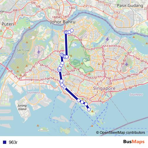 963r bus Line Map