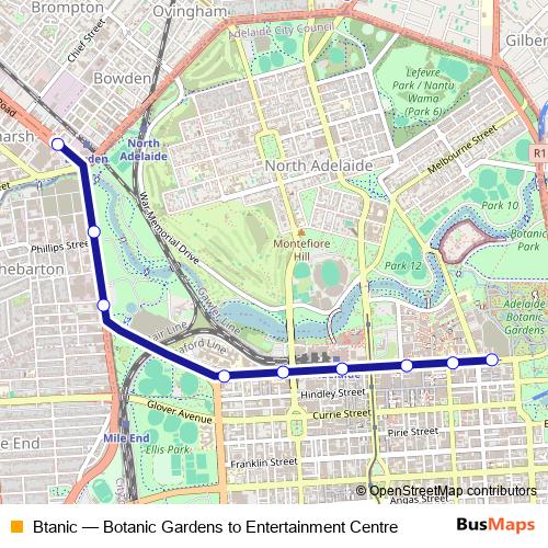 Btanic tram Line Map