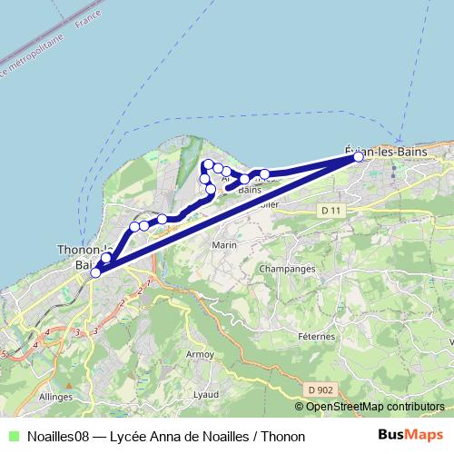 Noailles08 bus Line Map